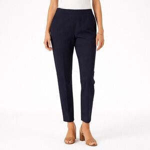 Dalia Navy Stretch Pull-On Ankle Pants Women's Size Large